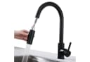 HOMELIVE Spültischarmatur Wasserhahn Küche ausziehbar Küchenarmatur mit 2 Strahlarten Schwarz Bild 2