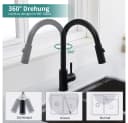 HOMELIVE Spültischarmatur Wasserhahn Küche ausziehbar Küchenarmatur mit 2 Strahlarten Schwarz Bild 5