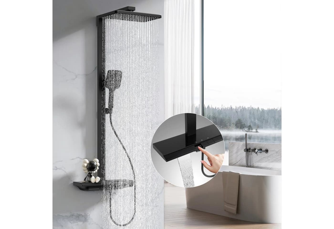 Luxuriöses Duschsystem in Schwarz - Bild 2