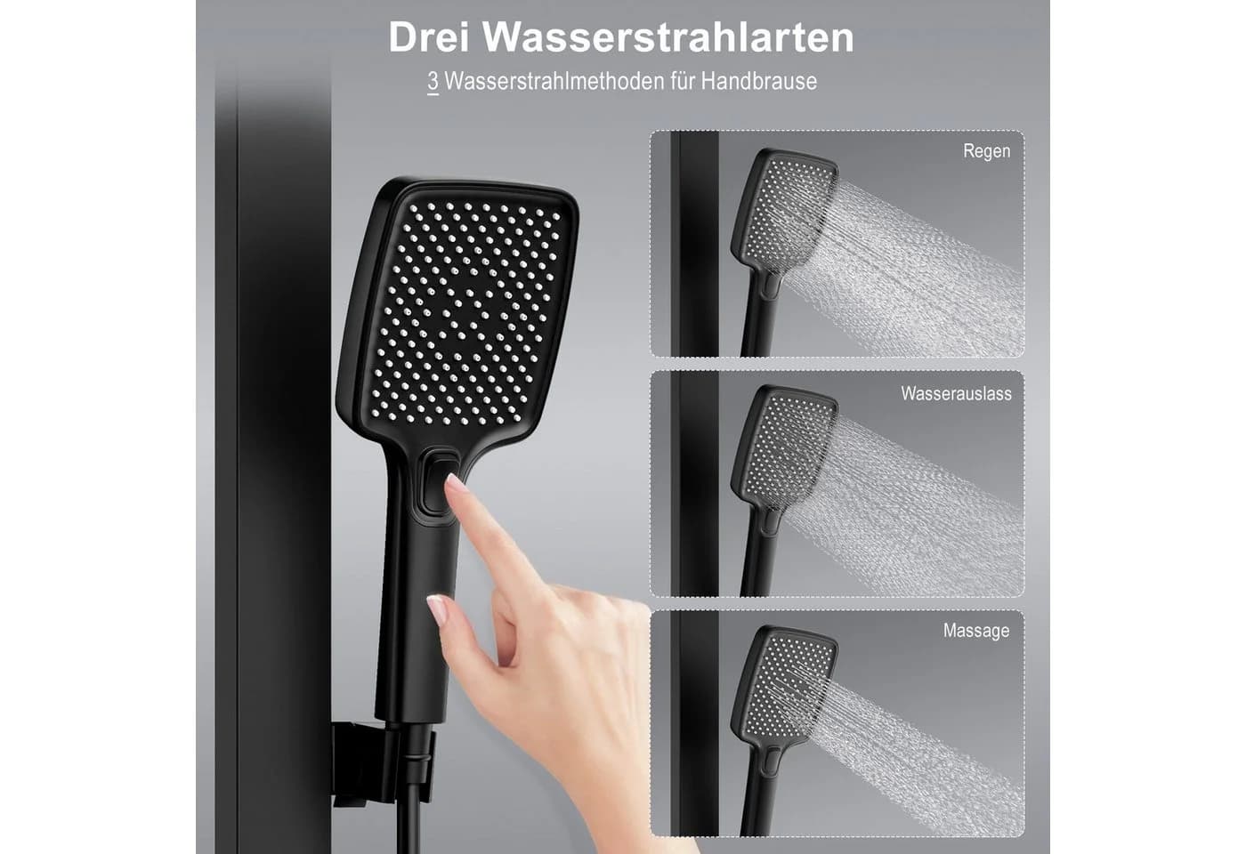 Luxuriöses Duschsystem in Schwarz - Bild 5