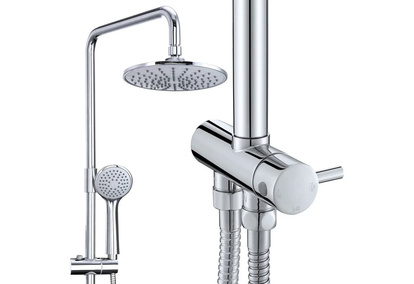 HOMELODY Duschsystem Edelstahl Brausegarnitur Handbrause 2 Strahlarten - Bild 2