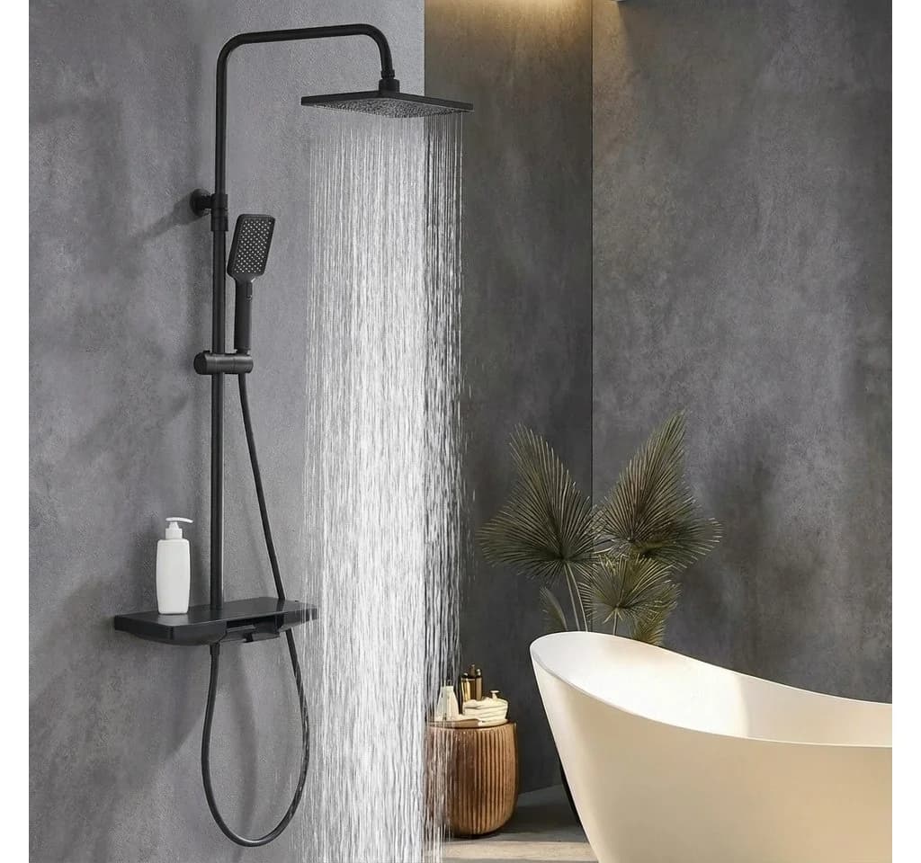 Modernes Duschsystem aus Glas in Schwarz - Bild 2