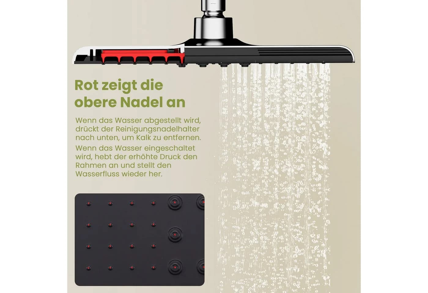 HOMELODY Duschsystem Regendusche mit Handbrause, Duschsaeule ohne Armatur - Bild 5