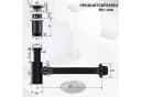 HOMELIVE Ablaufgarnitur Siphon Pop-Up Ablaufgarnitur mit Überlauf Universal Röhrensiphon Set Schwarz Bild 1
