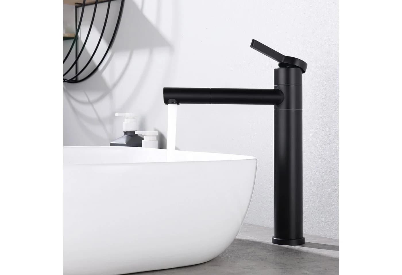 HOMELIVE Badarmatur 360° Drehung Waschtischarmatur Schwarz - Bild 2