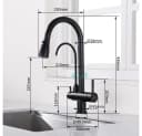 HOMELIVE Küchenarmatur 3 Wege Wasserhahn Küche Trinkwasserhahn Ausziehbar Schwarz Bild 1