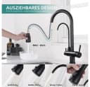 HOMELIVE Küchenarmatur 3 Wege Wasserhahn Küche Trinkwasserhahn Ausziehbar Schwarz Bild 3