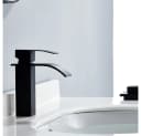 HOMELODY Wasserfall Badarmatur Schwarz Edelstahl Einhand Waschtischbatterie Bild 2