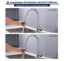 HOMELODY Küchenarmatur 360° Drehbar Edelstahl Hochdruck Ausziehbar Bild 1