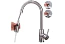HOMELODY Küchenarmatur 360° Drehbar Edelstahl Hochdruck Ausziehbar Bild 2