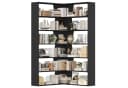 Homfa Bücherregal Eckregal Standregal 6 Ebenen Holz Schwarz Bild 2