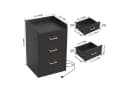 Homfa Nachttisch Nachtschrank mit Ladefunktion, 3 Schubladen, 2 AC-Steckdosen, 2 USB-Anschlüsse, 40x38x66cm Bild 4