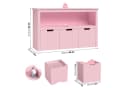 Homfa Kinderregal Spielzeugtruhe Bücherregal 3 Schubladen Rosa Bild 3
