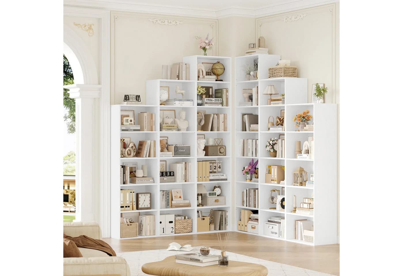 Homfa Bücherregal 5 Fächer 159cm Weiß/Schwarz Holzwerkstoff - Bild 4