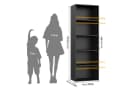 Homfa Bücherregal 5 Fächer 159cm Bücherschrank Standregal Weiß/Schwarz Bild 3
