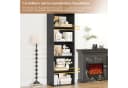 Homfa Bücherregal 5 Fächer 159cm Bücherschrank Standregal Weiß/Schwarz Bild 5
