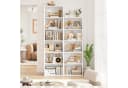 Homfa Bücherregal 6 Fächer 190,5 cm Bücherschrank Standregal Weiß/Schwarz Bild 1