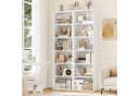 Homfa Bücherregal 6 Fächer 190,5 cm Bücherschrank Standregal Weiß/Schwarz Bild 4