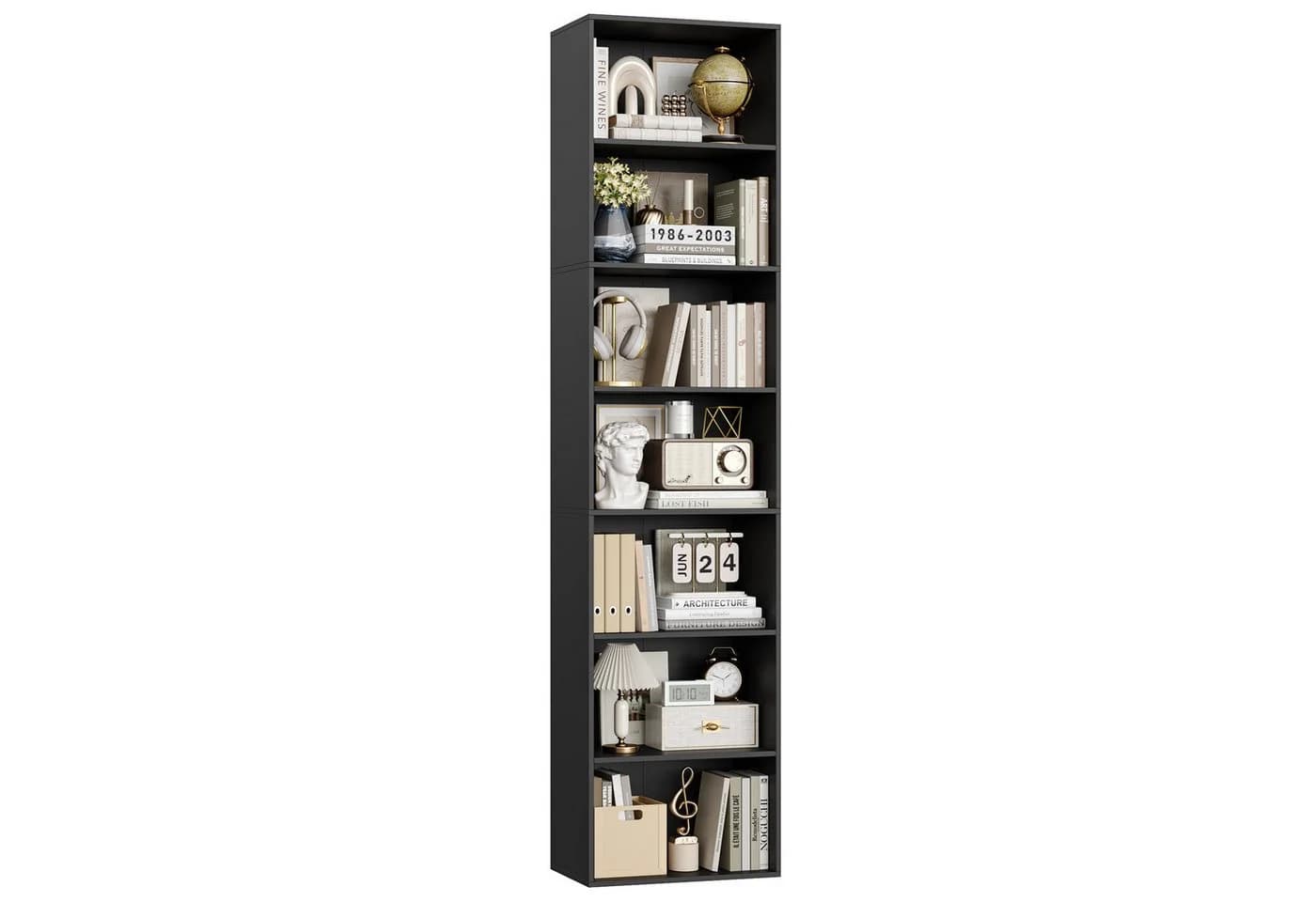 Homfa Bücherregal 220cm mit 7 Fächern, Bücherschrank, verstellbare Ablagen - Bild 2