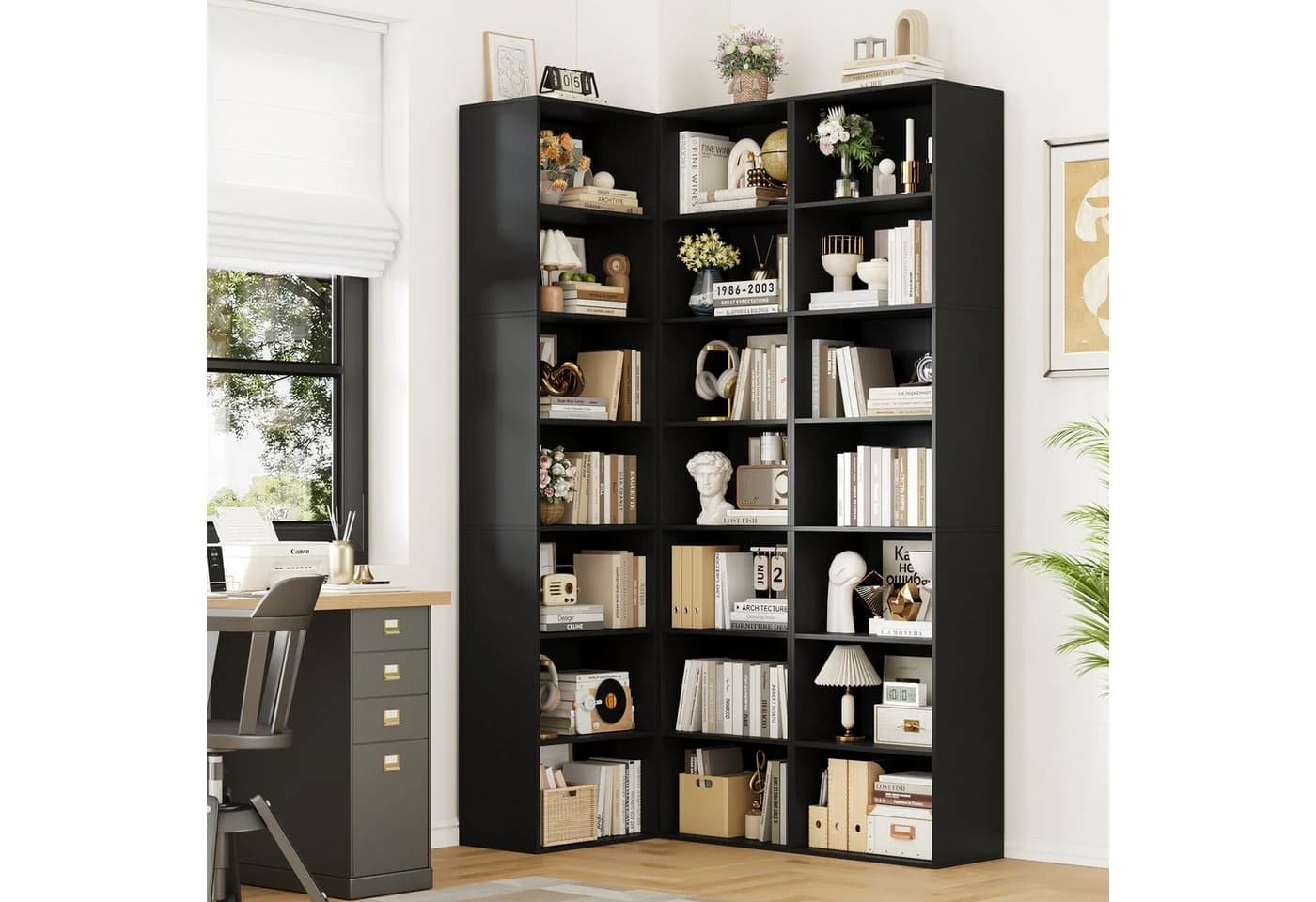 Homfa Bücherregal 220cm mit 7 Fächern, Bücherschrank, verstellbare Ablagen - Bild 4