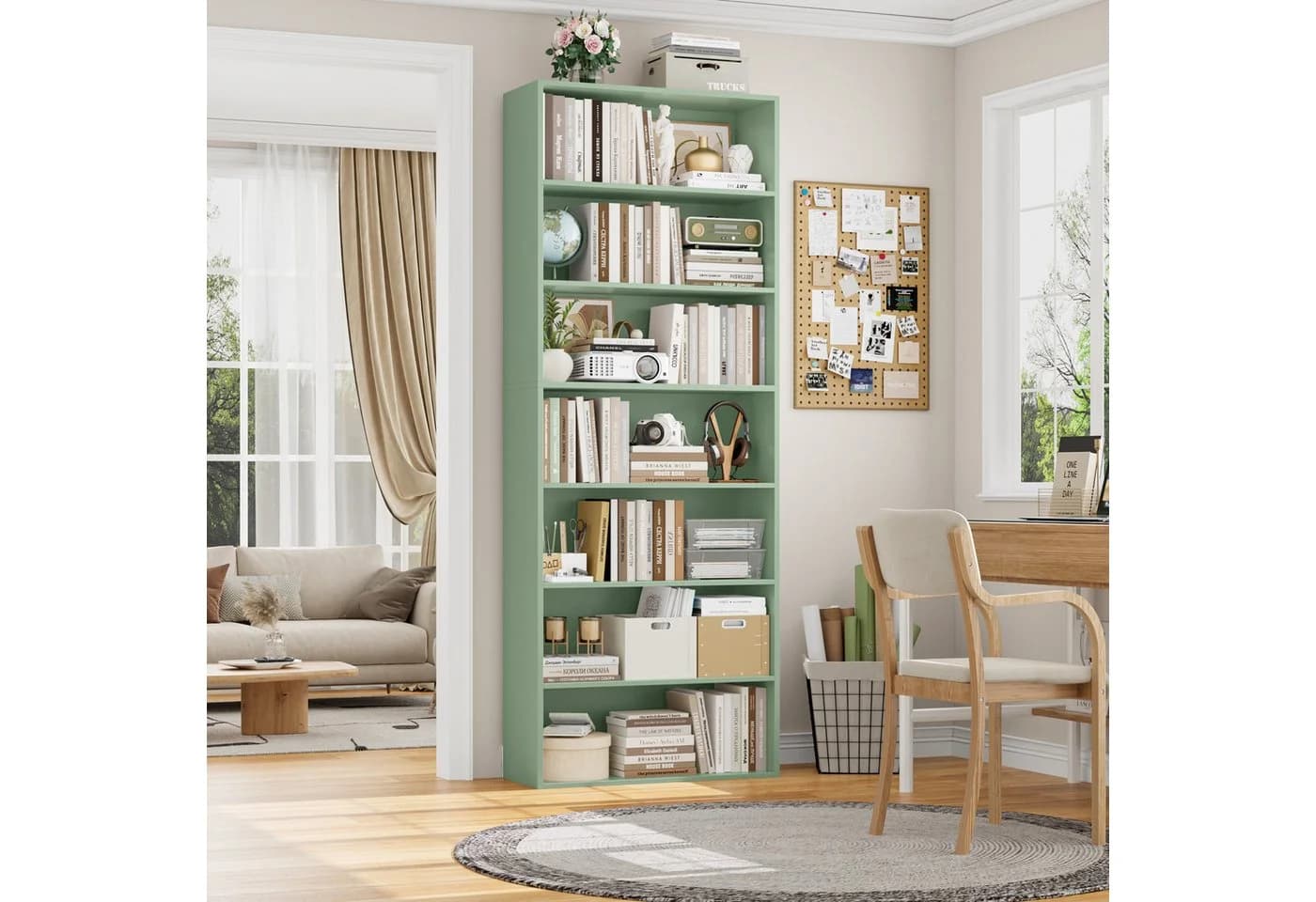 Homfa Bücherregal 210cm Standregal 7 Fächer Grün - Bild 5