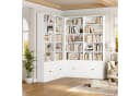 Homfa Bücherregal Standregal Bücherschrank 5 Fächer 2 Türen Weiß Bild 4
