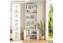 Homfa Bücherregal Standregal Bücherschrank 5 Fächer 2 Türen Weiß Bild 5