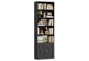 Homfa Bücherregal Standregal Bücherschrank 5 Fächer 2 Türen Schwarz Bild 2