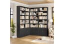 Homfa Bücherregal Standregal Bücherschrank 5 Fächer 2 Türen Schwarz Bild 4