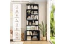 Homfa Bücherregal Standregal Bücherschrank 5 Fächer 2 Türen Schwarz Bild 5