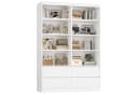 Homfa Bücherregal Hochschrank Standregal Bücherschrank Raumteiler, 8 Fächer, 4 Schubladen, 120x30x180cm Bild 2