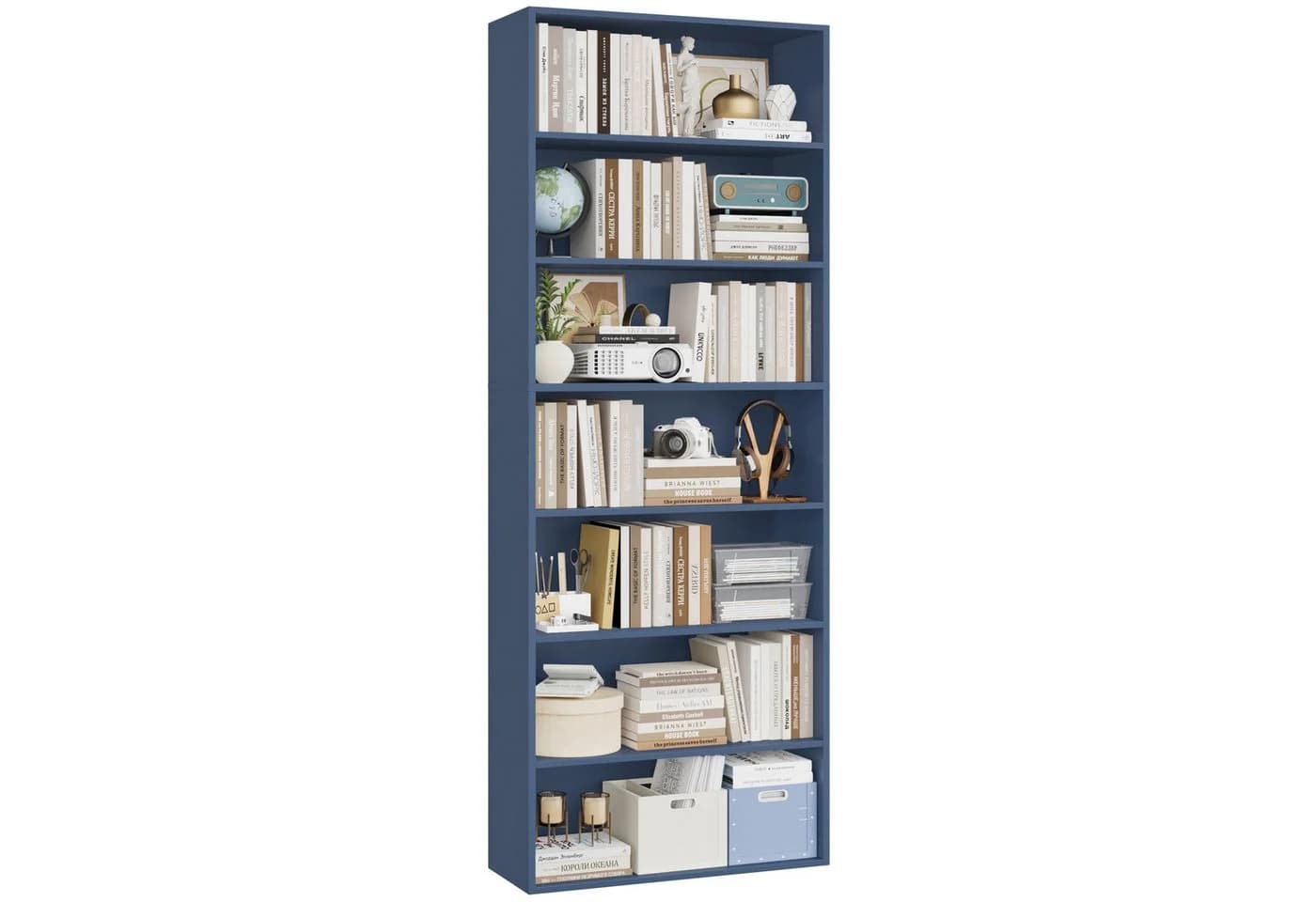 Homfa Bücherregal 210cm Standregal Bücherschrank 7 Fächer Blau - Bild 2