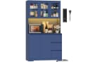Homfa Küchenbuffet Blau mit LED & Steckdosenleiste Bild 2