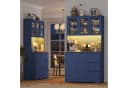 Homfa Küchenbuffet Blau mit LED & Steckdosenleiste Bild 4