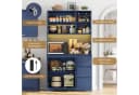 Homfa Küchenbuffet Blau mit LED & Steckdosenleiste Bild 5