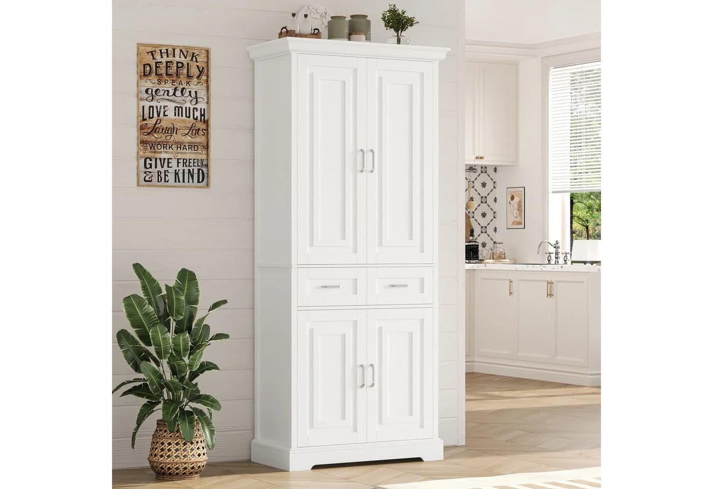 Homfa Küchenbuffet Küchenschrank 2 Schubladen 181,5x78x40 cm - Bild 4