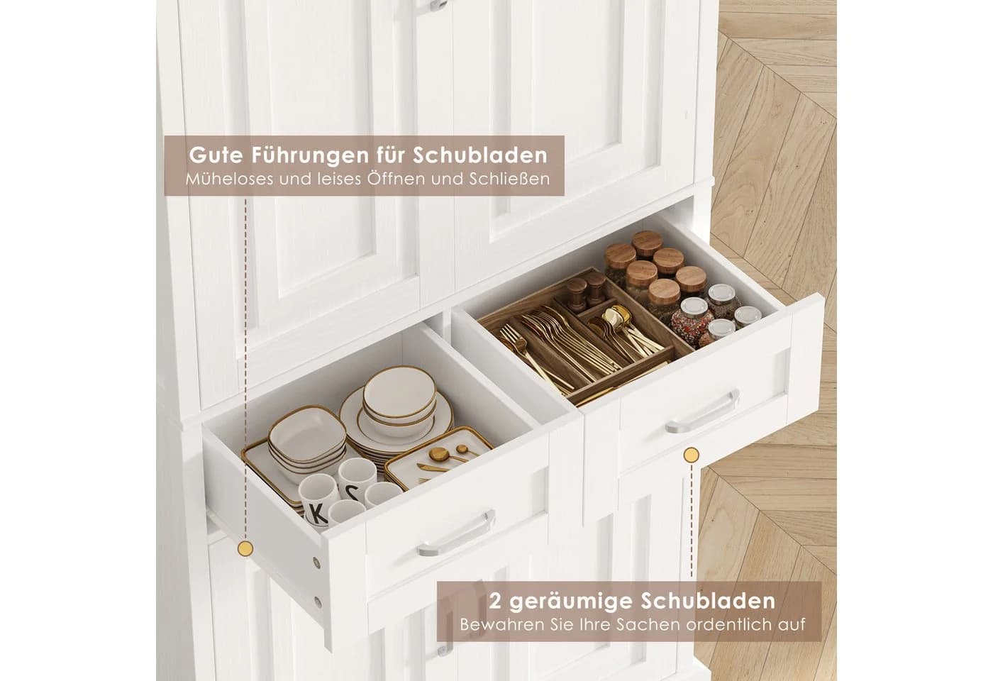 Homfa Küchenbuffet Küchenschrank 2 Schubladen 181,5x78x40 cm - Bild 5