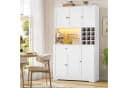 Homfa Küchenbuffet Weiß mit LED & Weinregal 180x100x39cm Bild 1