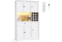 Homfa Küchenbuffet Weiß mit LED & Weinregal 180x100x39cm Bild 2