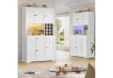 Homfa Küchenbuffet Weiß mit LED & Weinregal 180x100x39cm Bild 4