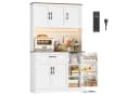 Homfa Küchenbuffet mit LED Küchenschrank Buffetschrank Sideboard weiß Bild 2