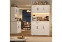 Homfa Küchenbuffet mit LED Küchenschrank Buffetschrank Sideboard weiß Bild 5