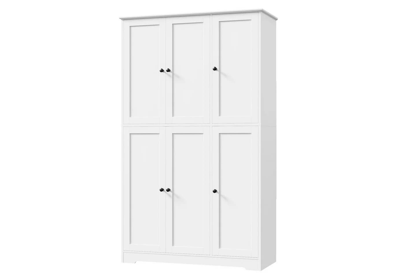 Homfa Mehrzweckschrank Küchenschrank 6 Türen Weiß - Bild 2