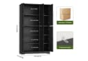 Homfa Mehrzweckschrank Küchenschrank Drehtürenschrank Kleiderschrank 6 Türen Schwarz Bild 1