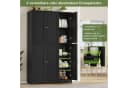 Homfa Mehrzweckschrank Küchenschrank Drehtürenschrank Kleiderschrank 6 Türen Schwarz Bild 3