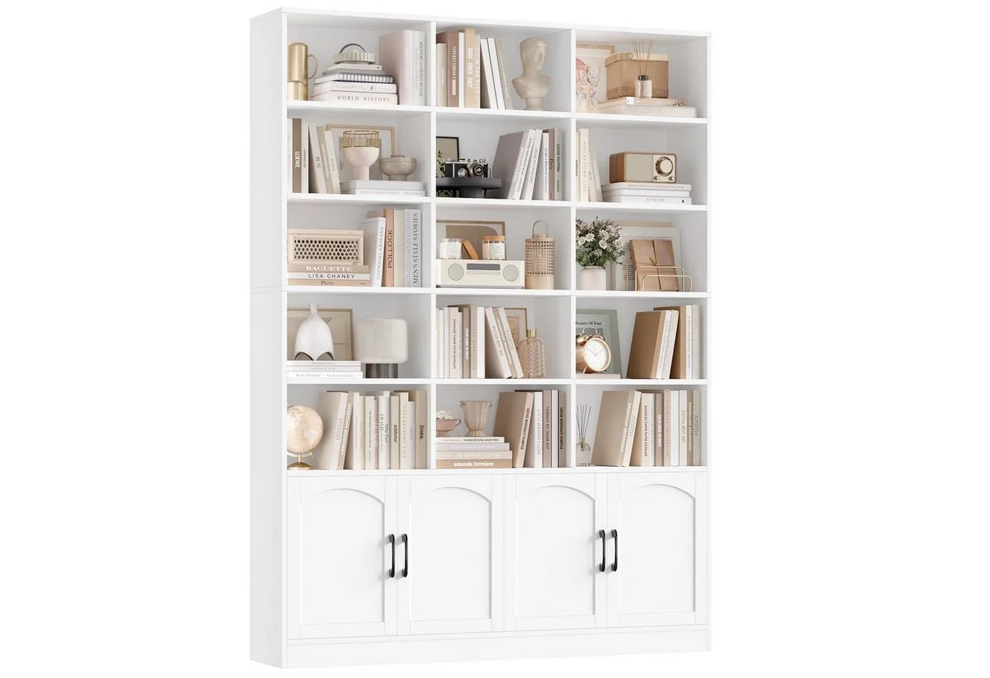 Homfa Bücherregal 209cm Bücherschrank Raumteiler Standregal 15 Fächer Weiß - Bild 2