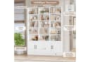 Homfa Bücherregal 209cm Bücherschrank Raumteiler Standregal 15 Fächer Weiß Bild 5