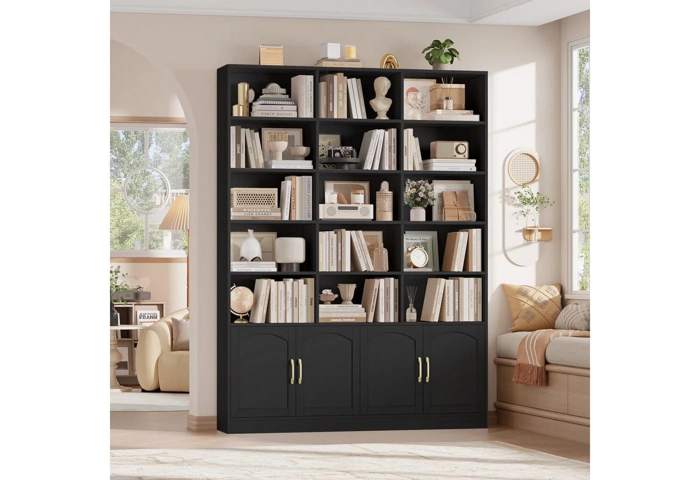 Homfa Bücherregal 209cm Bücherschrank Hochschrank Raumteiler Standregal - Bild 4