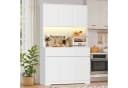 Homfa Küchenbuffet Küchenschrank mit LED, Weiß, 6 Türen und Schubladen Bild 5