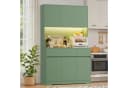 Homfa Küchenbuffet Küchenschrank mit LED, Steckdosen, Arbeitsplatte, 6 Türen und Schubladen Grün Bild 4